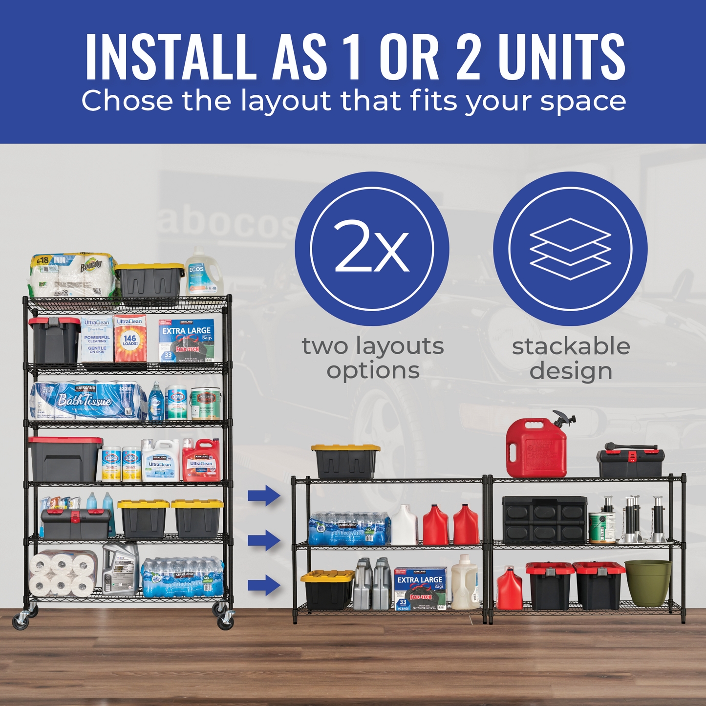 24" x 60" x 72" 4-Tier Wire Rack - Black