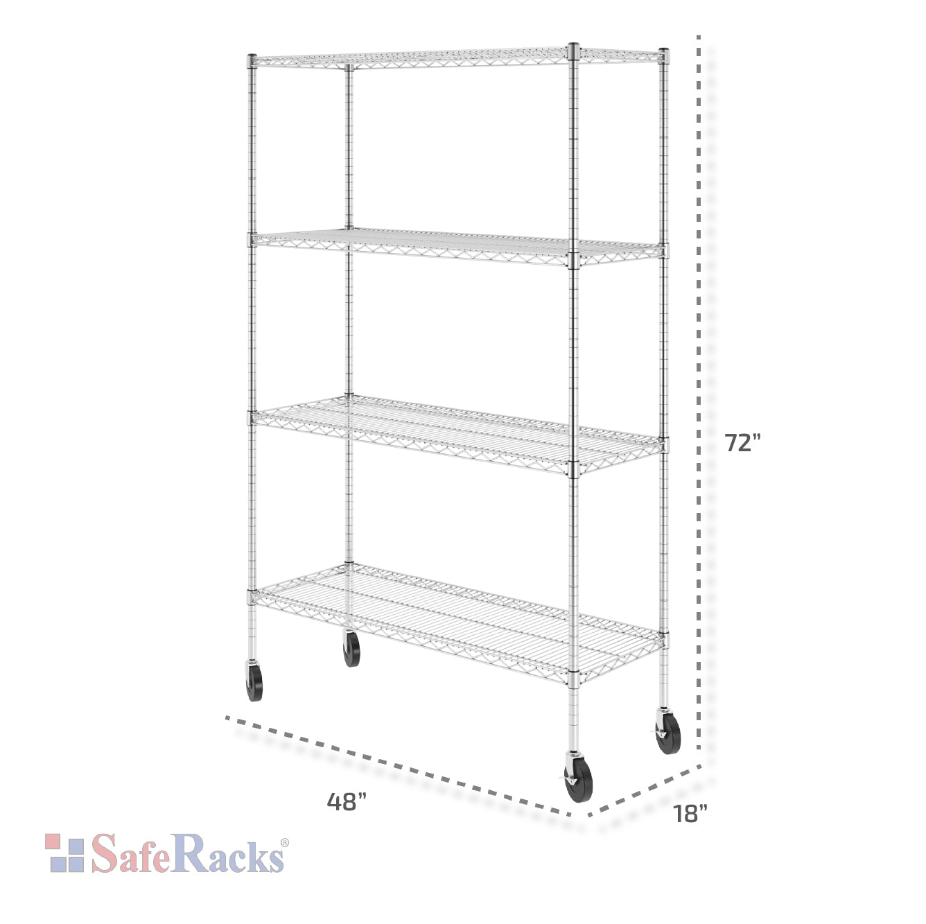 wire shelf with dimensions