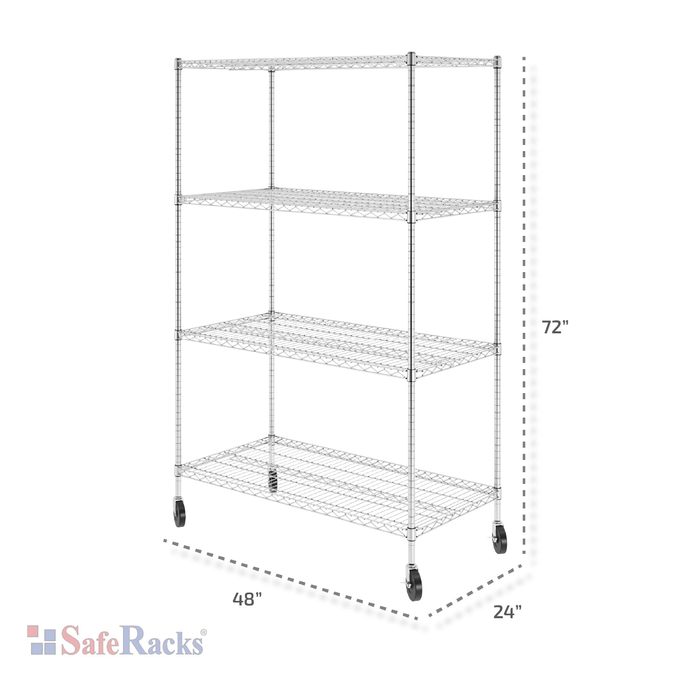 wire shelf with dimensions