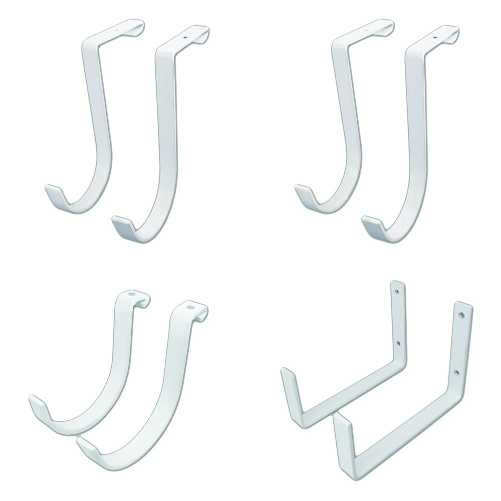 eight white hooks
