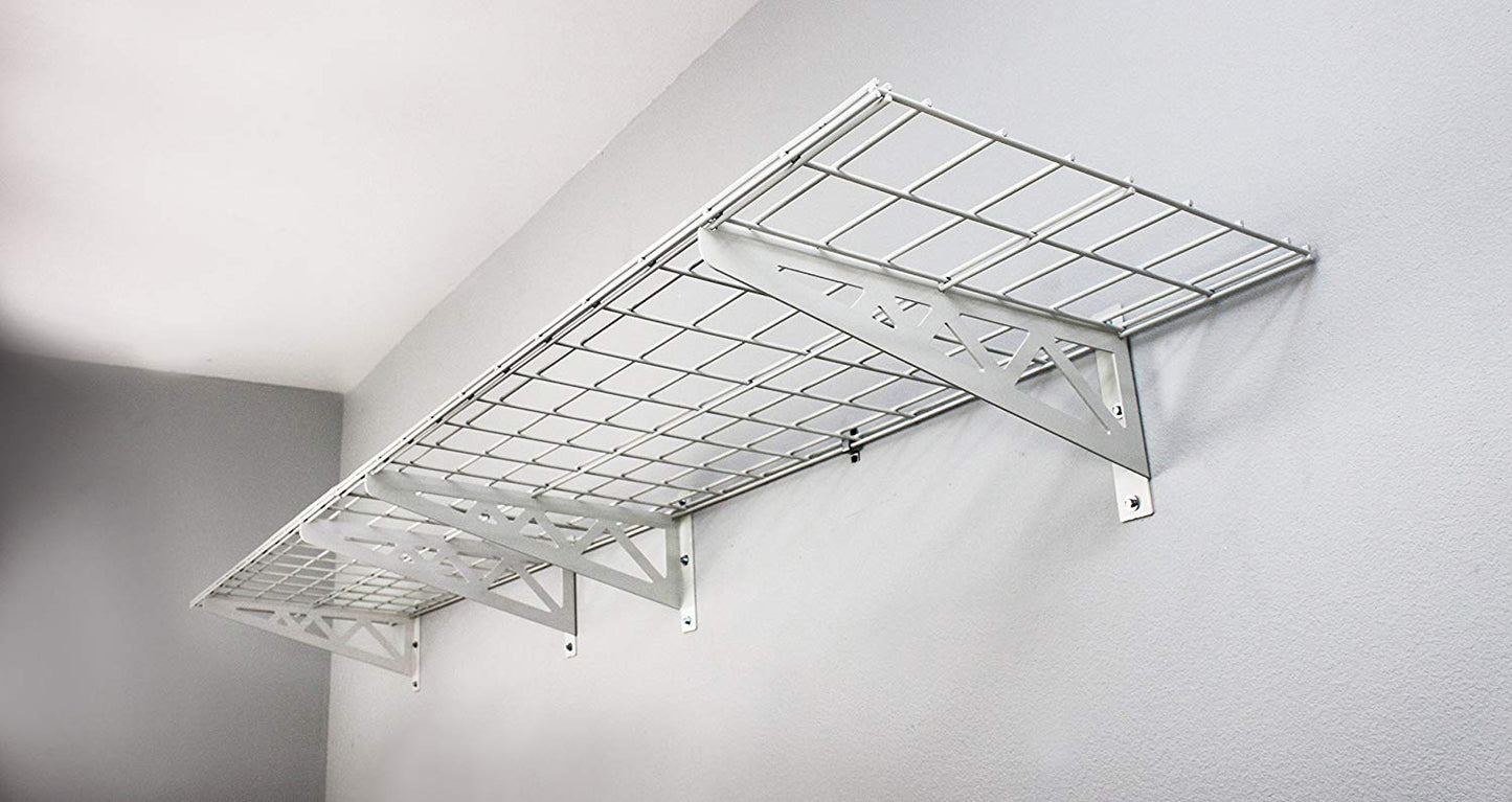 white wall shelves