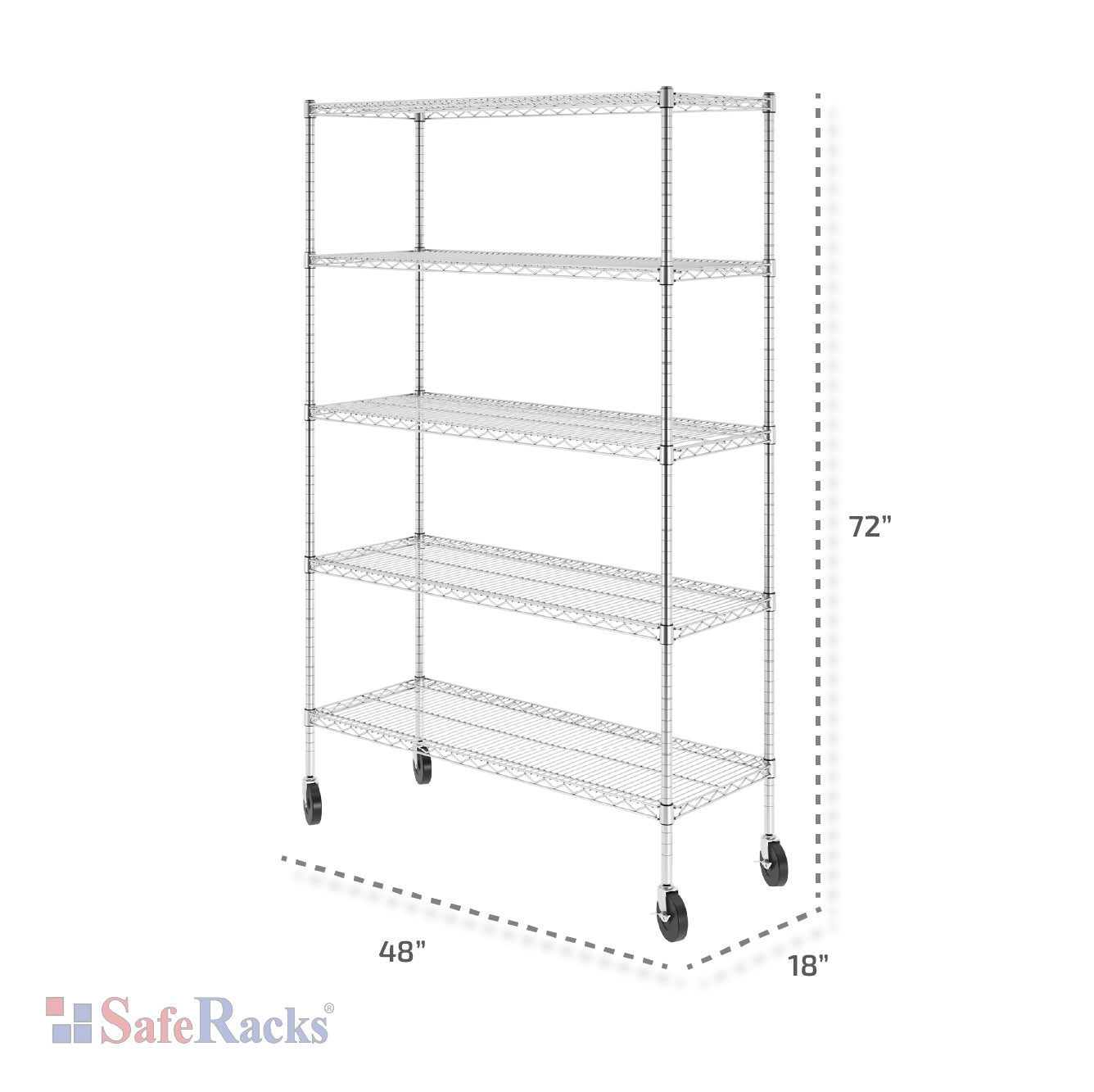 wire shelf with dimensions