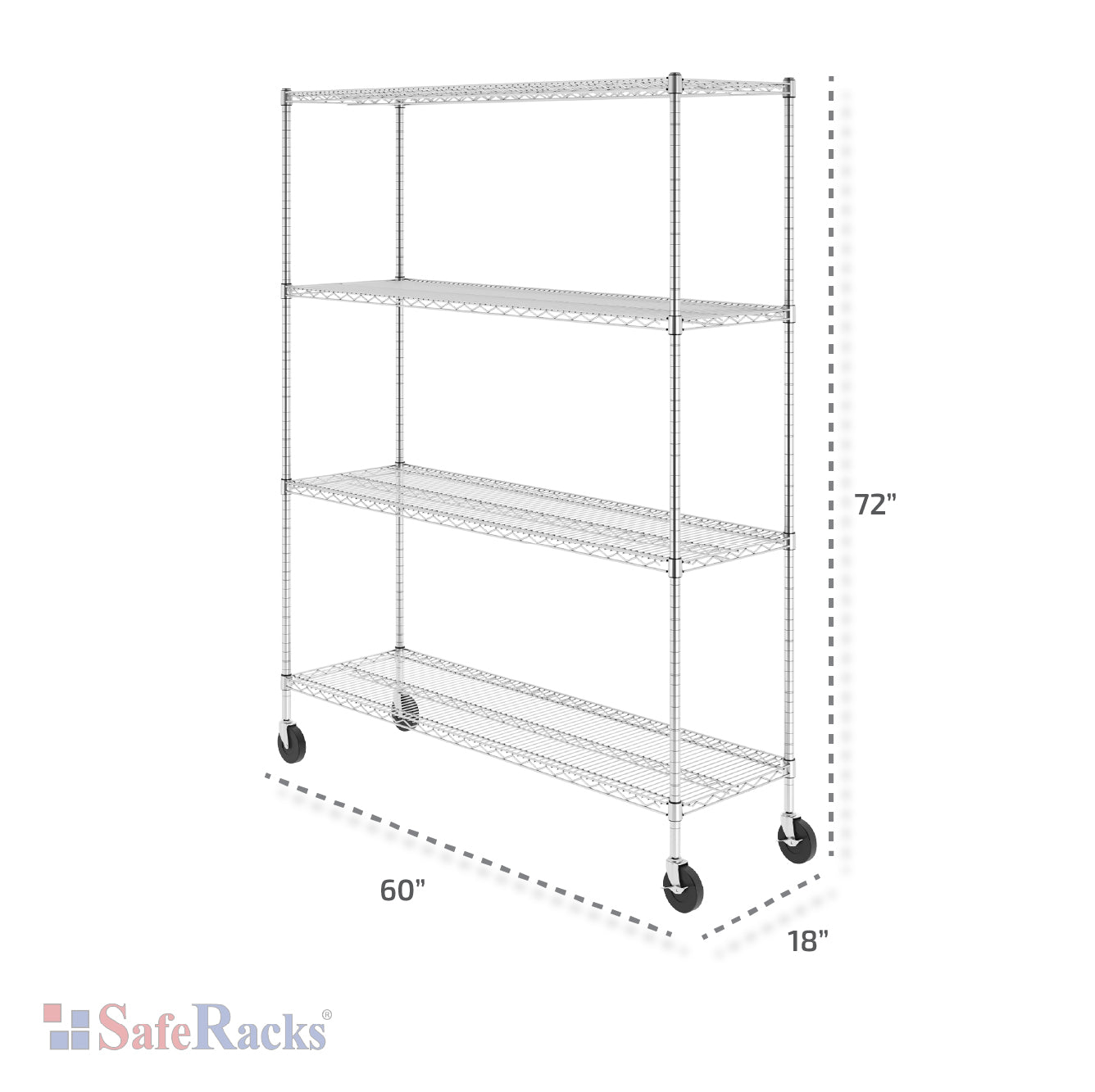 wire shelf with dimensions