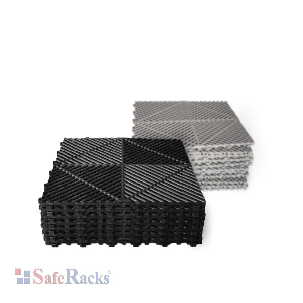 stack of black tiles and gray tiles